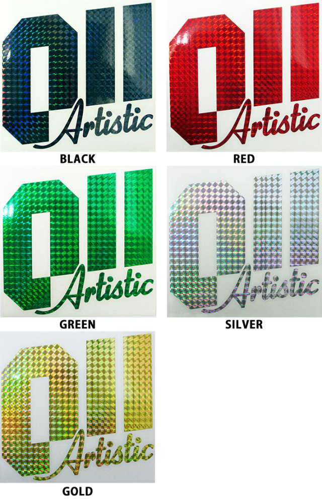在庫限り] 011 artistic スノーボードステッカー LOGO プリズム素材