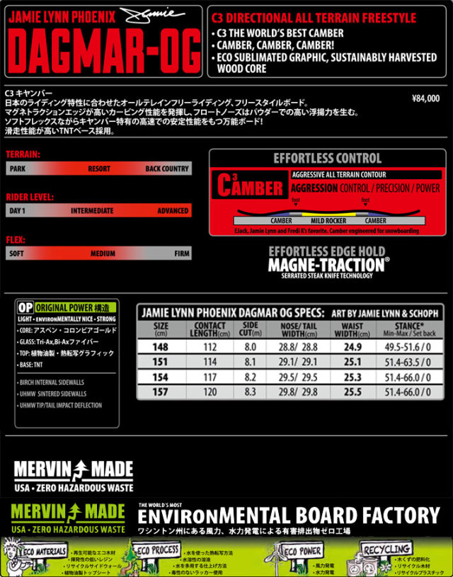 18-19 LIB TECH リブテック JAMIE LYNN PHOENIX DAGMAR-OG メンズ 板 スノーボード 2019