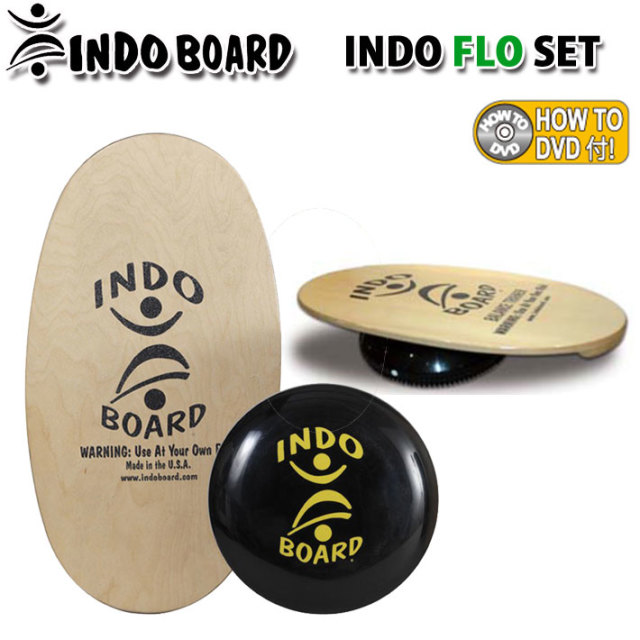 Follows40周年記念特別価格 Indo Board インドボード Indo Flo Set バランスボード サーフ トレーニング 室内 How To Dvd付 お得な３点セット インドゥボード サーフィン スノーボード 体幹トレーニング 骨盤補正 フィットネス