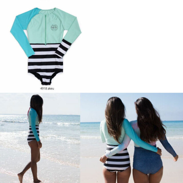 Maka Hou 長袖 ラッシュガード レディース 21w15 81s Rash Guard Bikini Pants 一体型 マカホウ