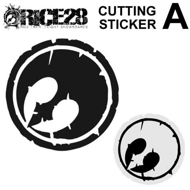 RICE　ライス　ステッカー RICE28 ライス28 カッティングステッカー 【A】 [ BLK / WHT ] シール
