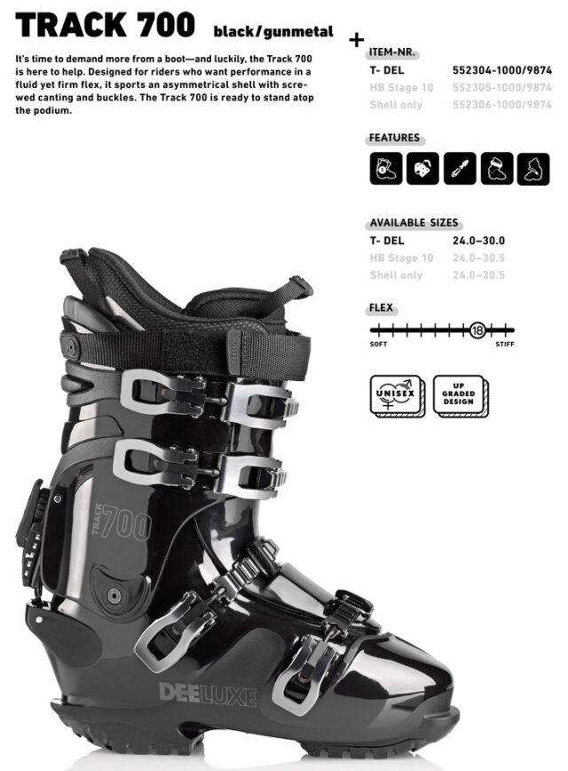 24-25 DEELUXE アルペン ブーツ TRACK 700 T-DEL ディーラックス  