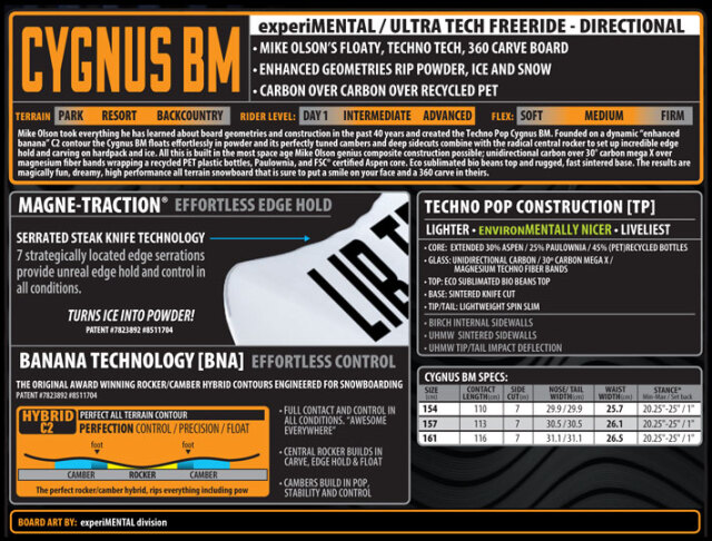 23-24 LIB TECH リブテック スノーボード CYGNUS BM シグナス ビーエム 