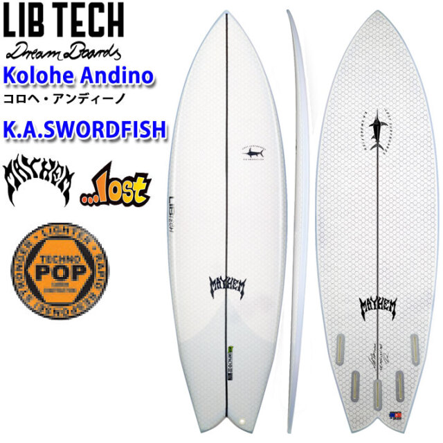 LIBTECH リブテック サーフボード K.A SWORDFISH TECHNO POP コロヘ  