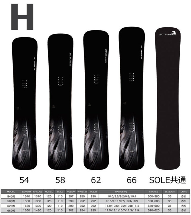 予約商品] 24-25 ビーシーストリーム BC Stream H エイチ 154cm 158cm 