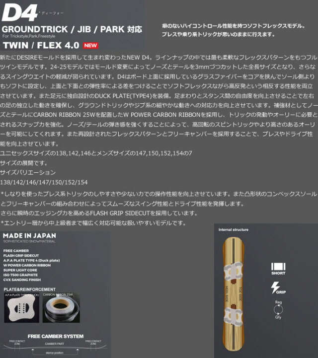 24-25 NOVEMBER D4 ノベンバー ディフォー D FOUR 147cm 150cm 152cm 