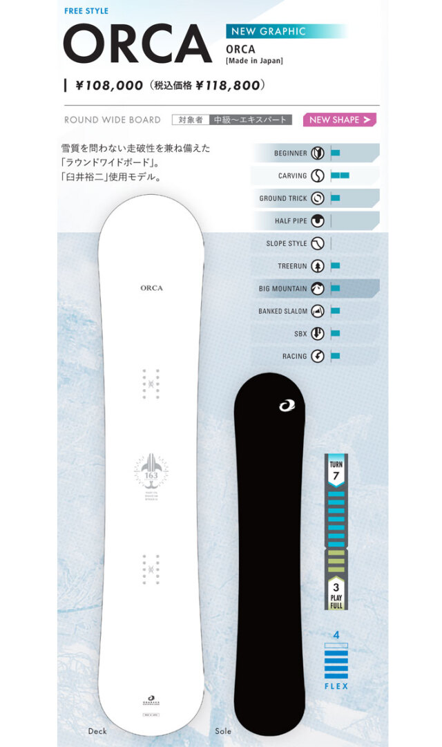 OGASAKA ORCA 160cm 22-23｜ボード