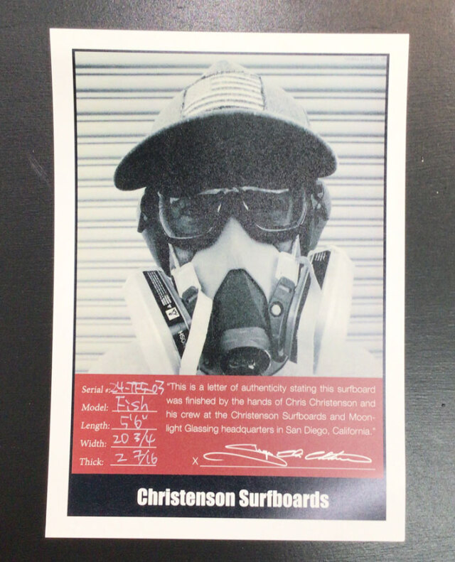 クリステンソンサーフボード CHRISTENSON SURFBOARDS USA Fish 5'6