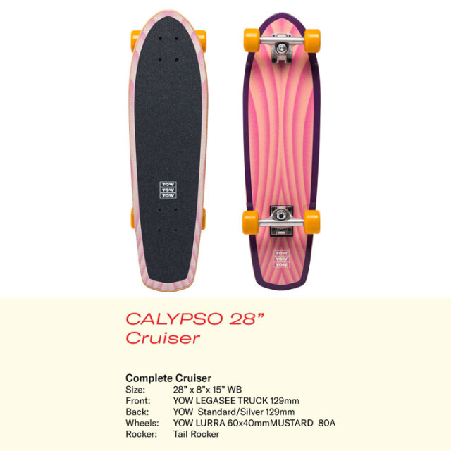yow サーフスケートガブリエルモデル 特典付き！】YOW サーフスケート サーフクルーザー ヤウ CALYPSO 28