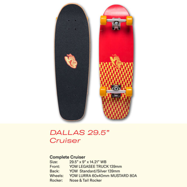 現品限り] ヤウ サーフスケート サーフクルーザー YOW DALLAS 29.5