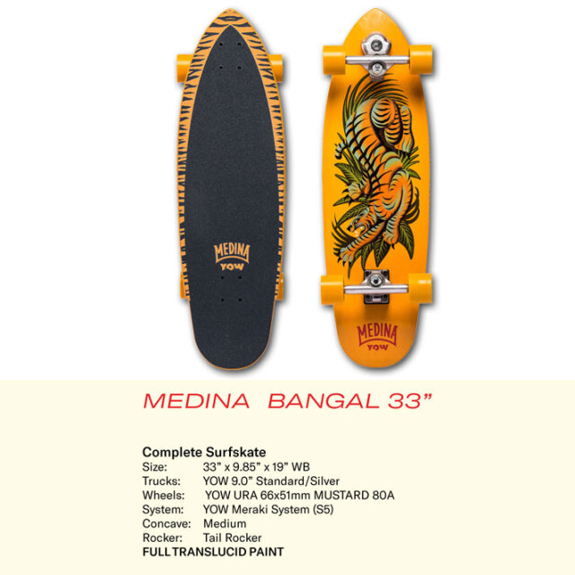 2024 YOW サーフスケート ヤウ MEDINA BANGAL 33インチ メディーナ 