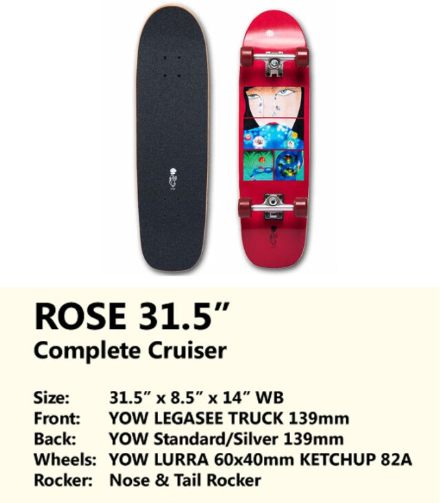 特典付き！】YOW サーフスケート サーフクルーザー ヤウ ROSE 31.5
