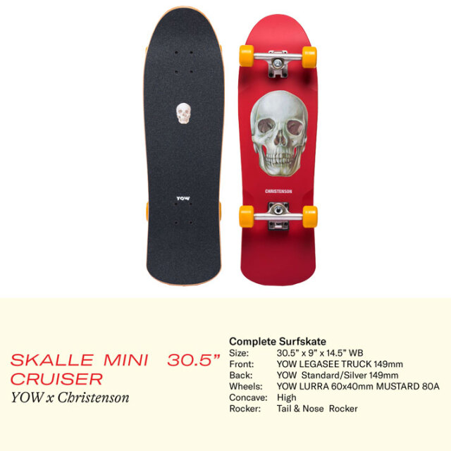 【新品】YOW ヤウ サーフスケート Skalle 34″ スカルデザイン YOW（ヤウ） サーフスケート SKALLE 34インチ スカル 20 SURFSKATE