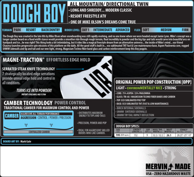 25-26 LIB TECH リブテック スノーボード DOUGH BOY ドウボーイ 195cm