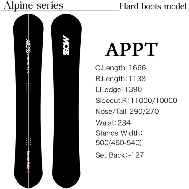 ラスト1本] 25-26 MOSS SNOWSTICK アルペンボード APPT モス スノー