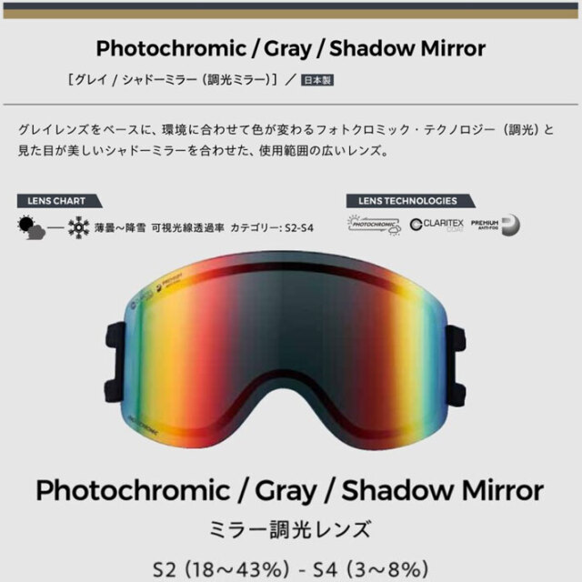 DCフォトクロミックゴーグル