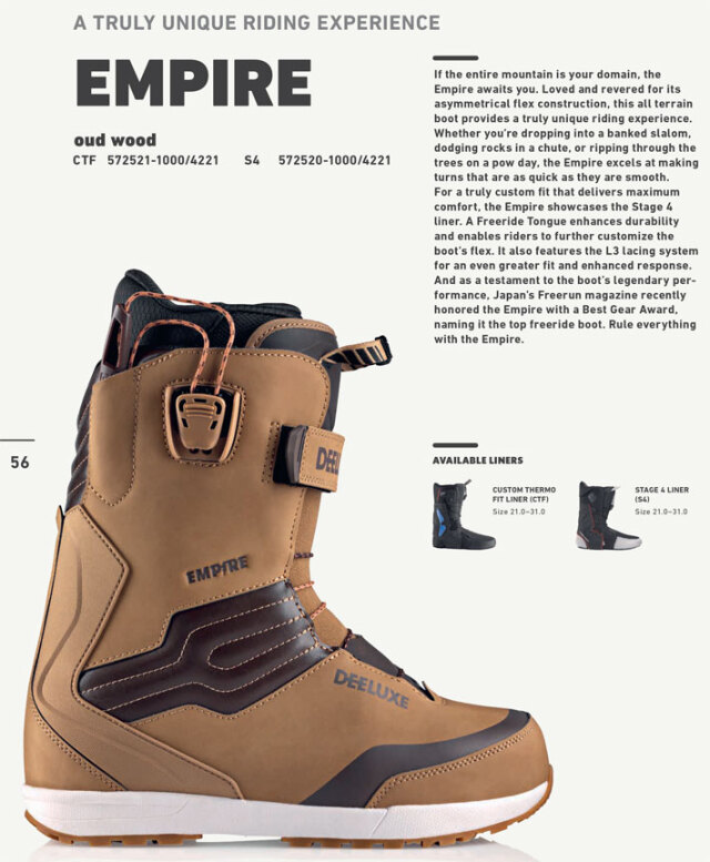 早期予約] 25-26 DEELUXE ブーツ EMPIRE ディーラックス エンパイア S4  