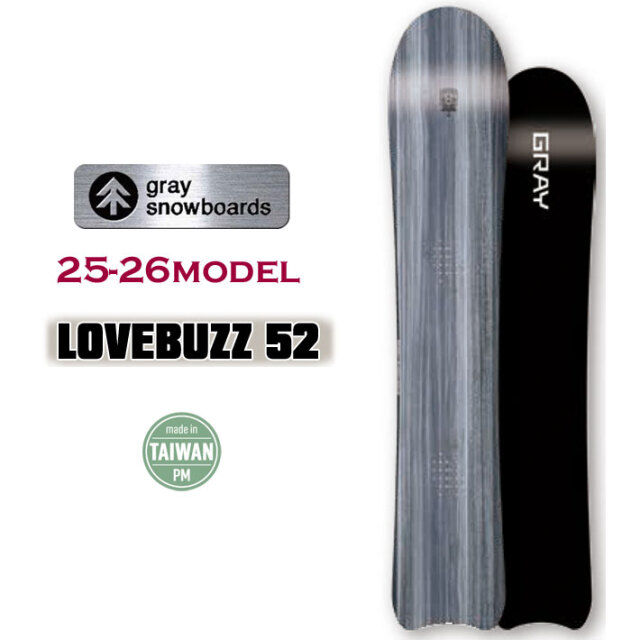 [予約商品] 25-26 GRAY BOARDS グレイ LOVEBUZZ 52 ラヴバズ ラブバズ 152cm パウダーボード メンズ スノーボード 板 2025 2026 予約商品] 25-26 GRAY SNOWBOARDS グレイ LOVEBUZZ 52 ラヴバズ