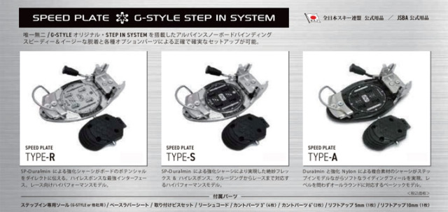 25-26 G-STYLE アルペンビンディング SPEED PLATE TYPE-A スノーボード 