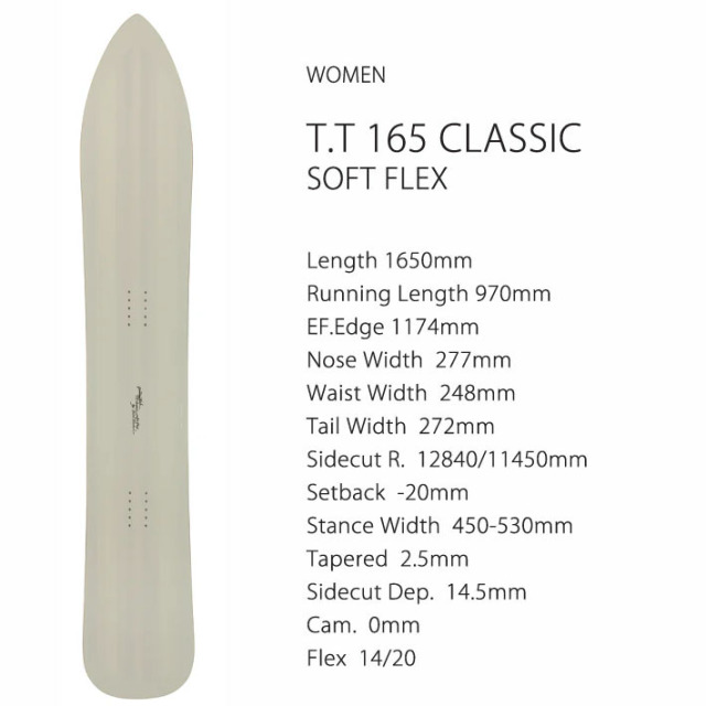 予約商品] 25-26 GENTEMSTICK ゲンテンスティック T.T 165 CLASSIC 