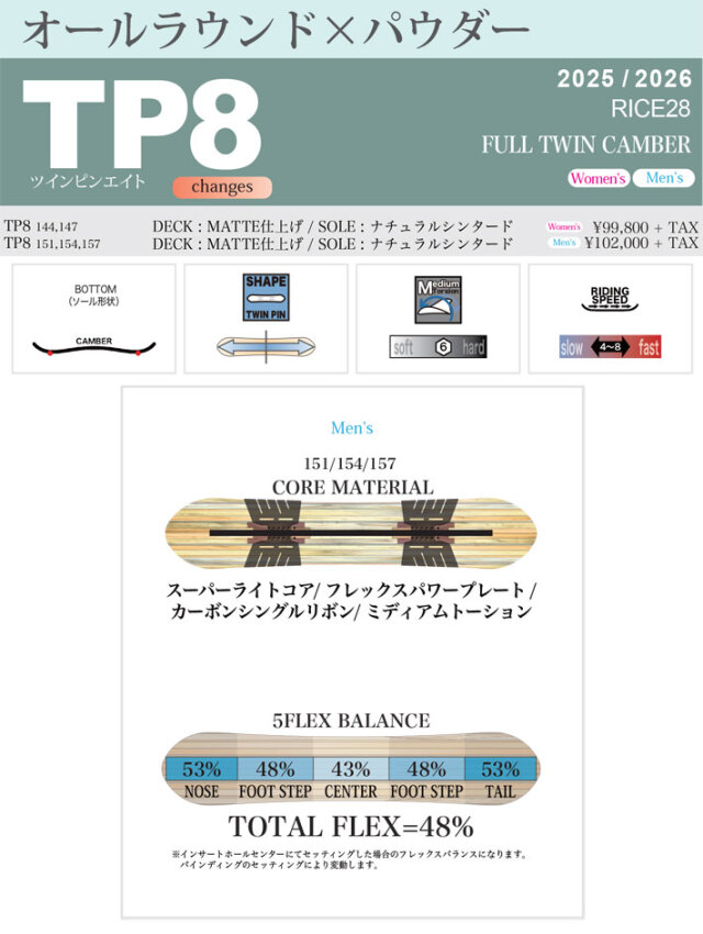 24-25 RICE28 ライス TP8 ツインピンエイト 151/154/157