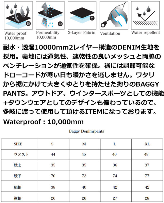 25-26 REPUBLIC & CO ウェア リパブリック BAGGY DENIM PANTS