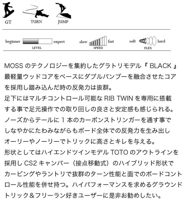 予約商品] 26-27 MOSS モス BLACK ブラック スノーボード 138cm 143cm