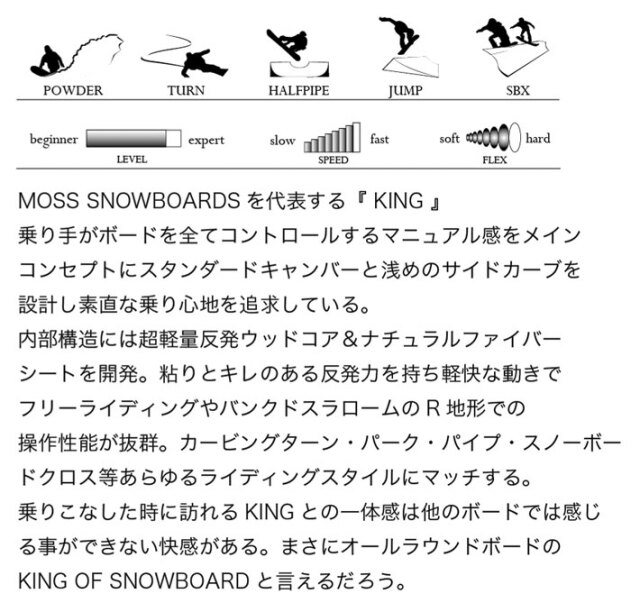 予約商品] 26-27 MOSS スノーボード KING キング モス スノーボード