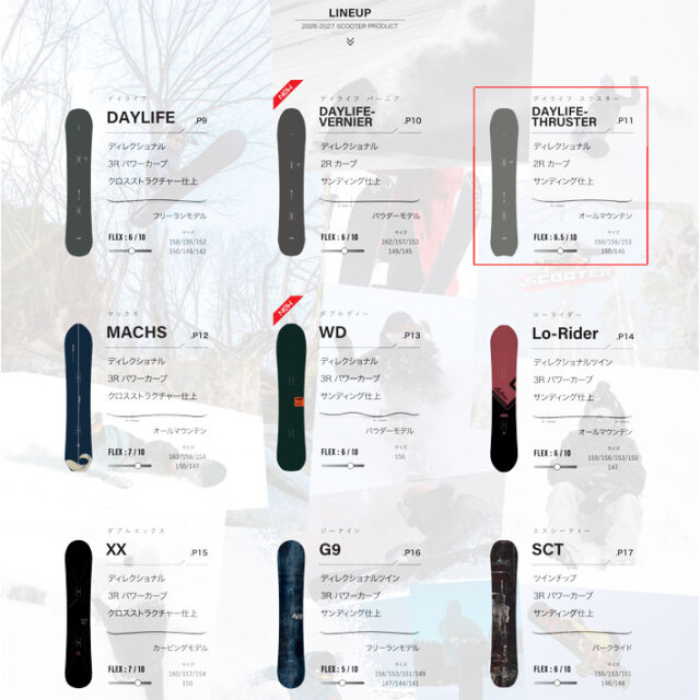 予約商品] 26-27 スクーター スノーボード SCOOTER DAYLIFE THRUSTER