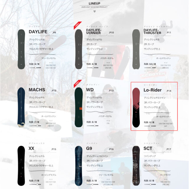 予約商品] 26-27 スクーター スノーボード SCOOTER LO-Rider