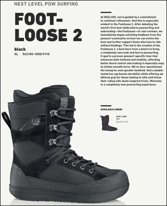 予約商品] 26-27 DEELUXE ブーツ FOOTLOOSE2 ディーラックス フット