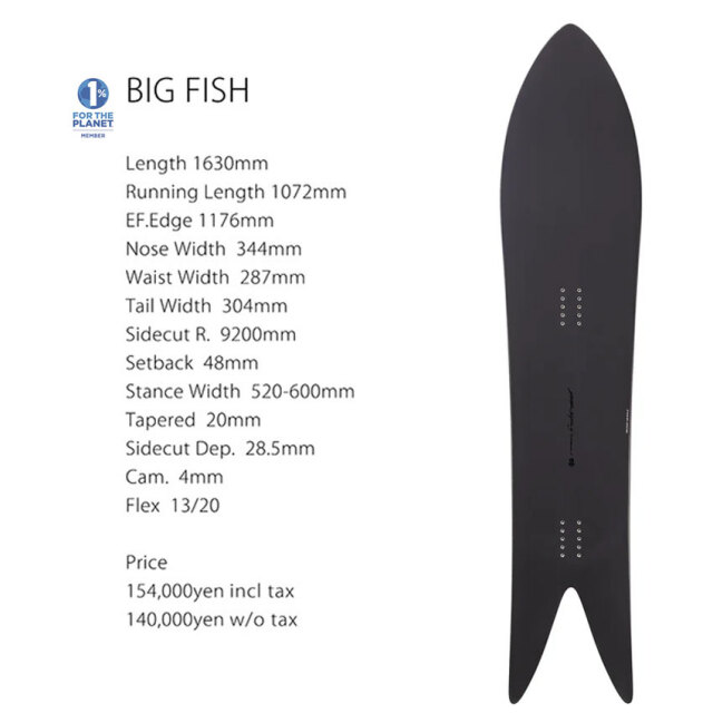 予約商品] 26-27 GENTEMSTICK ゲンテンスティック BIG FISH 163cm 