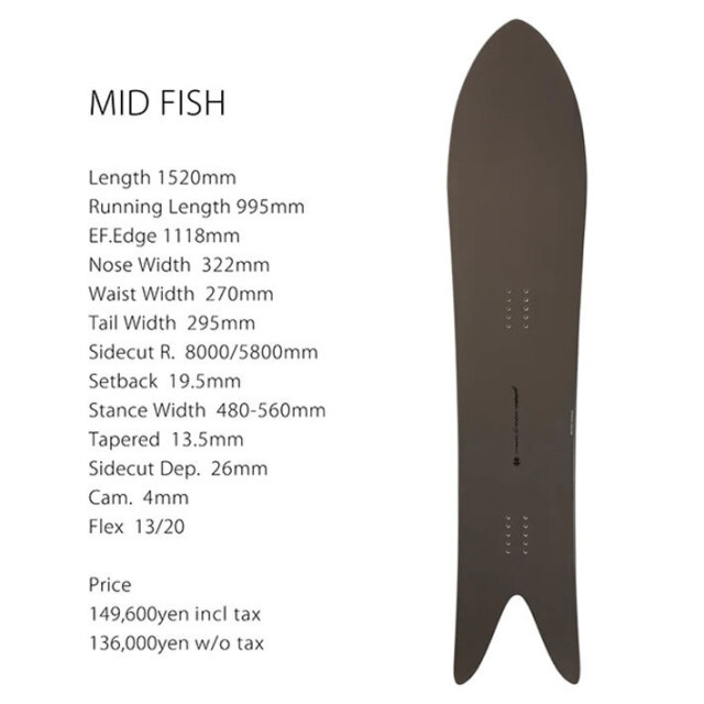 予約商品] 26-27 GENTEMSTICK ゲンテンスティック MID FISH 152cm