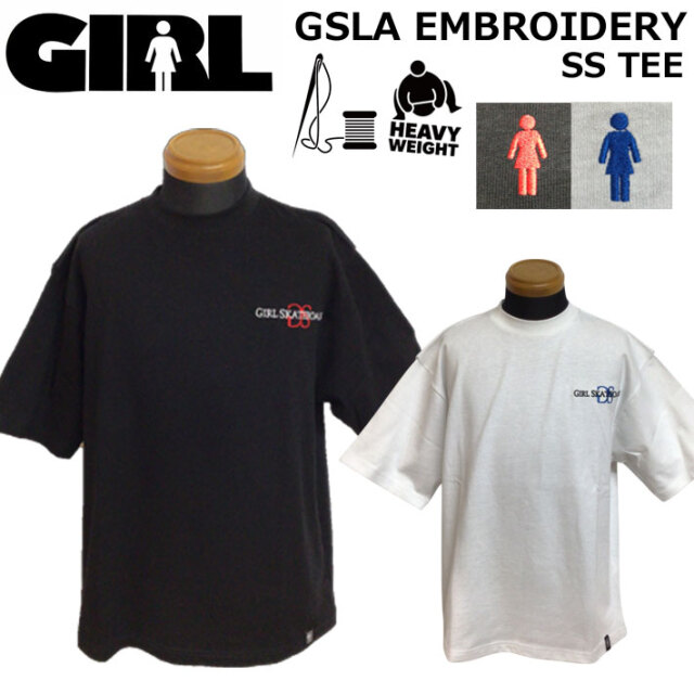 在庫限り] [メール便発送商品] GIRL ガール Tシャツ GSLA EMBROIDERY
