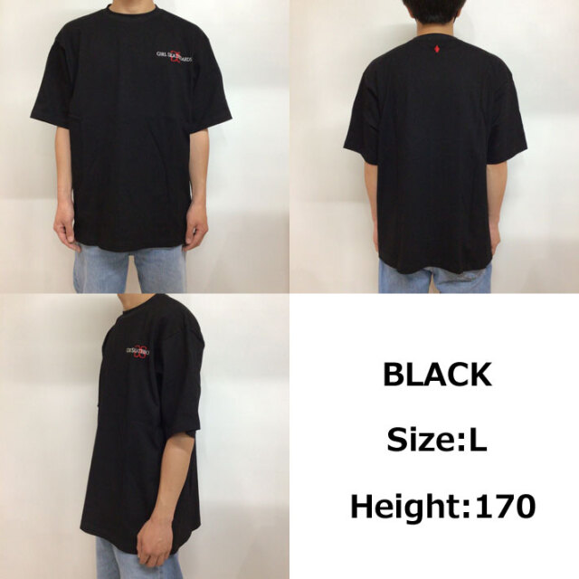 在庫限り] [メール便発送商品] GIRL ガール Tシャツ GSLA EMBROIDERY