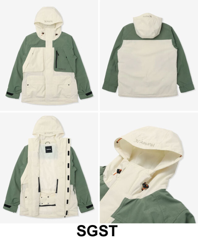 Hurley スノーボードジャケット ミントグリーン/ブラック msjk242002-4.jpg