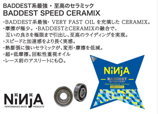 メール便対応] NINJA ベアリング BADDEST SPEED CERAMIX ニンジャ 