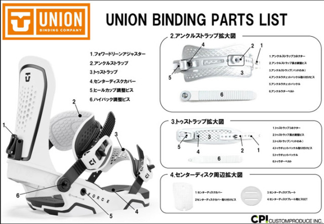 14] 純正パーツ ユニオン ビンディング トゥストラップ長さ調整ビス／C