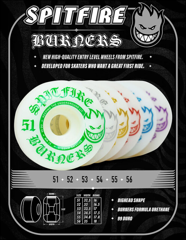 SPIT FIRE スピットファイアー ウィール 99DU BURNERS BIGHEAD 52mm