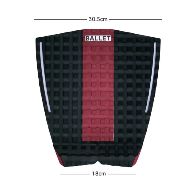 BALLET デッキパッド ブラック/レッド BALLET サーフィン デッキパッド ANTI-SLIP 3ピース バレー ショート用