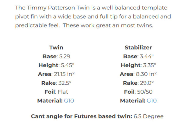 NVS SURF FINS NVSフィン Timmy Paterson Twin Fin Twin+Stabilizer