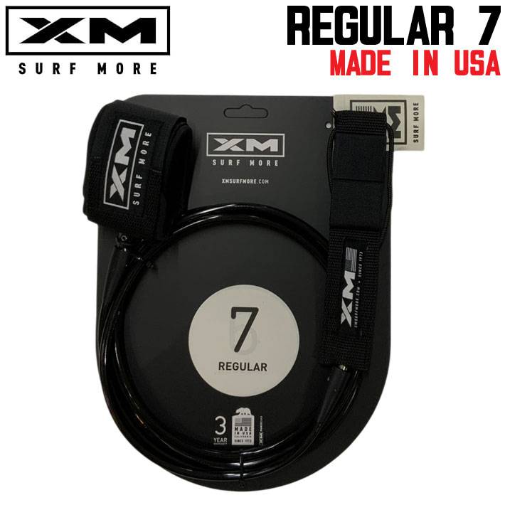 2025 XM サーフィン リーシュコード REGULAR 7'0 ANKLE 足首用 7ft エックスエム ショートボード リーシュ MADE IN USA サーフボード