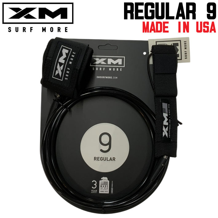 2025 XM サーフィン リーシュコード REGULAR 9'0 ANKLE 足首用 9ft エックスエム ショートボード リーシュ MADE IN USA サーフボード