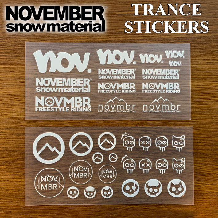 NOVEMBER スノーボードステッカー TRANCE STICKER 65x145mm [28] [29]トランス ステッカー ノベンバー