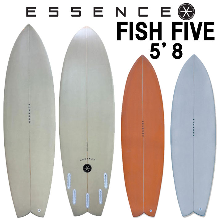 2025 ESSENCE BOARDS エッセンス サーフボード FISH FIVE フィッシュ ファイブ 5’8 サーフィン サーフボード 5FIN 海 ショートボード [営業所留め送料無料]