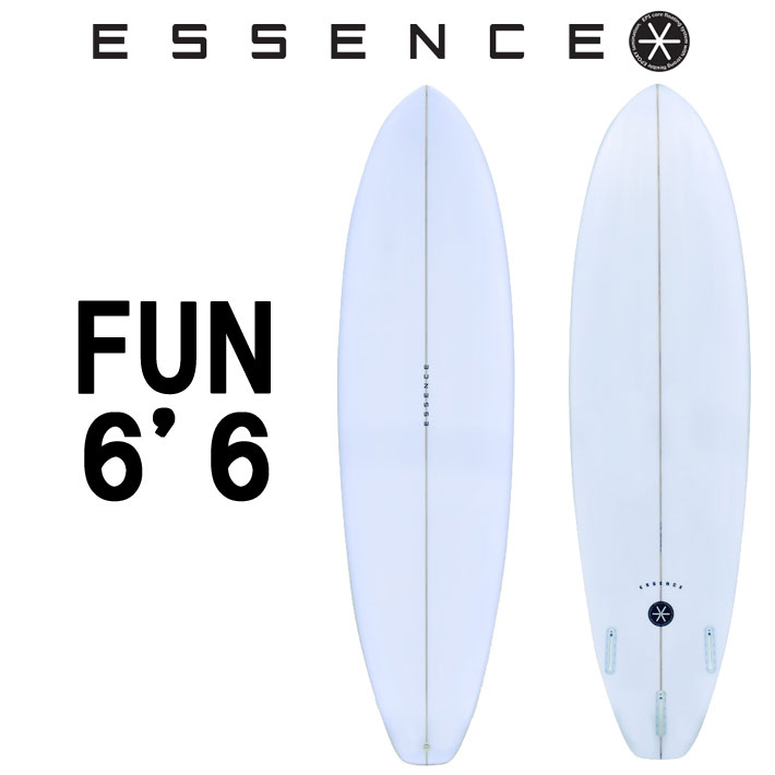 2025 ESSENCE BOARDS エッセンス サーフボード FUN 6.6ft CLEAR ファン 6’6 サーフィン サーフボード 3FIN 海 ファンボード [営業所留め送料無料]