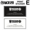 RICE28 ライス28 プリントステッカー 【E】 [ BLK / WHT ] シール インクジェット 印刷 スノーボード スノボー アクセサリー