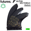 ショートボード用フィン futures. フューチャーフィン ALPHA アルファ VECTOR 3/2 Mサイズ トライフィン 3枚セット サーフィン サーフボード 