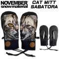 25-26 NOVEMBER グローブ ノベンバー スノーボード CAT MITT SABATORA 猫柄 ネコ柄 サバトラ ミトン ミトングローブ 2025 2026 日本正規品 [メール便発送商品]