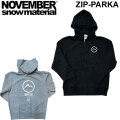 NOVEMBER ノベンバー スノーボード パーカー ZIP-PARKA [N13] [N14] ジップパーカー 長袖 ジップアップパーカー スウェット ノーベンバー